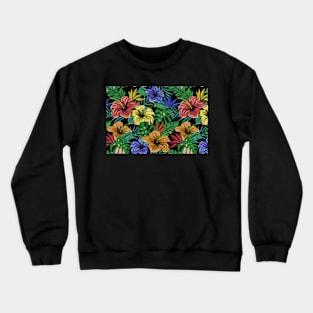 Beach Tropical Bouquet of Hibiscus Colorful Flowers Crewneck Sweatshirt